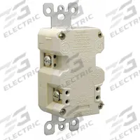 LEVITON Receptacle: Decorator Duplex, 5-15, Ivory, 125V AC, 15 A, 2 Pole / 3 Wire (MPN 5280-I)