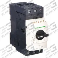 SCHNEIDER Manual Motor Starter: Non-Reversing, 3 Poles, 65 A, Thermal Protection, Selector Switch (MPN GV3P65). Key specifications — Maximum Voltage Rating: 600V AC; Brand: SCHNEIDER; Thermal Units Required: None (Starter Includes Integrated Thermal Units); Frame Size (Width): 45mm.