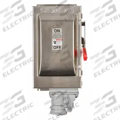 SIEMENS Safety Switch: Fusible, 60 A, Three Phase, 600V AC, 304 Stainless Steel, Indoor/Outdoor (MPN HF362SCH). Key specifications — Brand: SIEMENS; Compatible Plug Series: Crouse-Hinds Arktite.
