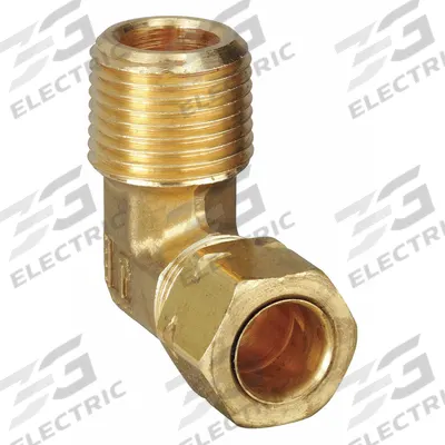 PARKER Compression Fitting Elbow: 1/2 in OD x 1/2 in Pipe Fitting Size, Compression x MNPT - Self-Aligning Brass Compression Fittings