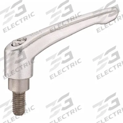 KIPP Adjustable Handle: SS, M10 Thread, 60 mm Thread Lg - Corrosion-Resistant Teardrop-Style Adjustable Handles with Threaded Stud