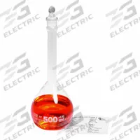 APPROVED VENDOR Volumetric Flask: 500 mL, Colorless, Round, +/-0.20 mL, Includes Closure (MPN FG5640-500). Key specifications — Shape: Round; Tolerance: +/-0.20 mL; Body Color: Colorless; Brand: APPROVED VENDOR; Compatible with Stopper Size: 19; USP Specification: Type I.