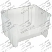 QUANTUM STORAGE SYSTEMS Bin: 15 1/4 in Overall Lg, 19 7/8 in x 12 1/2 in, Clear, Stacking Capable (MPN QGH700CL). Key specifications — Mobility: Stationary; Material: Plastic; Brand: QUANTUM STORAGE SYSTEMS; Stackable: Stacking Capable.