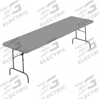 ICEBERG Folding Table: Rectangle Table Shape, Charcoal Tabletop, 30 in Dp, 96 in Wd, 29 in, Eased (MPN 65537). Key specifications — attr1035217: Silver; attr1035250: Charcoal; attr1035202: ICEBERG.