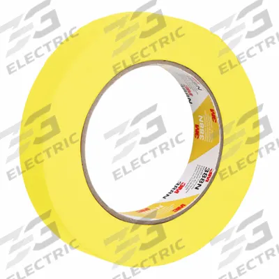 3M ABRASIVES Masking Tape: Automotive Refinish, Yellow, 15/16 in Roll Wd - Colored Masking Tape