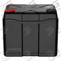 NOCO Lithium Battery: 12.8V DC, 40 Ah Capacity, 6.69 in Ht, 6.69 in Wd, 7.76 in Dp, Dual Purpose (MPN NLXU1). Key specifications — Terminal Connection: 3/8”-24 Threaded Receptacle; Battery Cycle Type: Dual Purpose; Brand: NOCO; Housing Material: Plastic.