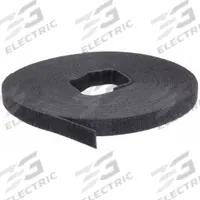 VELCRO BRAND Perforated Back to Back Strap: 75 ft Lg, 0.5 in Wd, 50 lb Tensile Strength, Black (MPN .500X6K1WP/25). Key specifications — Material: Nylon; Color: Black.