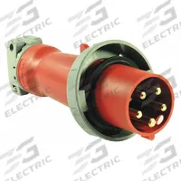HUBBELL Pin and Sleeve Plug: Red, 220/380V AC/240/415V AC, Single/Three Phase, 60 A_63 A, 4 Pole (MPN HBL560P6W). Key specifications — Brand: HUBBELL.
