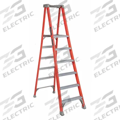 LOUISVILLE LADDER Platform Stepladder: 6 ft Ladder Size, Fiberglass, 300 lb Load Capacity - General Purpose Podium Stepladders