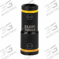 KLEIN TOOLS Flip Impact Socket: 1/4 in Drive Size, SAE, 11/16 in/5/8 in Socket Size, 6-Point, Std (MPN 66075). Key specifications — attr1215501: KLEIN TOOLS; attr1215515: Manganese Phosphate; attr1215518: 5/8 in.