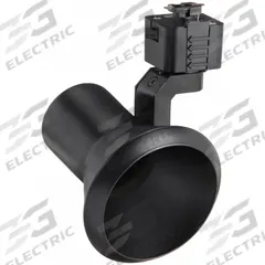 Track Lighting Head: Incandescent, Flared Shape, 50 W, 3 1/2 in Dia, 3 3/4 in Lg, Black (MPN R551 BL). Key specifications — Brand: JUNO LIGHTING; Lighting Technology: Incandescent; Housing Color: Black.