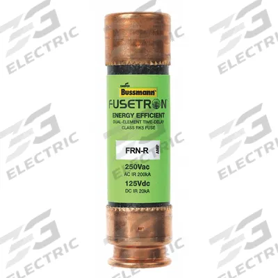BUSSMANN Fuse: Class RK5, FRN-R Series, Time-Delay, 6.25 A, 250 V AC, 125 V DC - Time-Delay Cylindrical Fuses