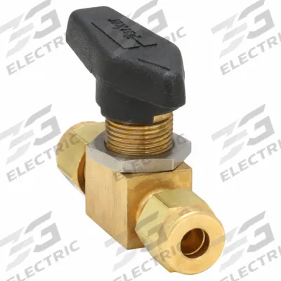 PARKER Manual Two-Way Ball Valve: 1/4 in, Brass, Straight, Compression x Compression - Brass Instrumentation Ball Valves