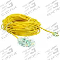 APPROVED VENDOR Extension Cord: Outdoor Use, 100 ft Lg, 6 Outlets, 5-15P, 12/3, SJTOW, Yellow, Block (MPN 4GAD8). Key specifications — Brand: APPROVED VENDOR; Temperature Rating: -58° to 194°F; NEMA Plug Configuration: 5-15P.