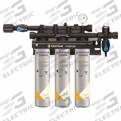 EVERPURE Water Filtration System: 5 micron, 7.5 gpm, 45,000 gal, 19 in Overall Ht - Drinking Fountain & Beverage Machine Water Filter Systems