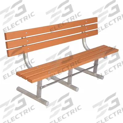 ULTRASITE Outdoor Bench: Extra Heavy-Duty, 96 in Overall Lg, 35 in Overall Ht, Cedar - Recycled Plastic Benches