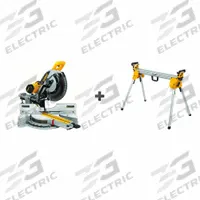 DEWALT Miter Saw Kit: Sliding, 13 3/4 in Max. Cut Wd @ 0 Deg. Miter, 60°to 50°, 49°to 49° (MPN DWS780/DWX724). Key specifications — attr1170315: Sliding; attr1170332: DEWALT.