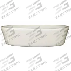 ITI Oven Baker: 10 oz Capacity, 1 5/8 in Overall Dp, 4 1/4 in Overall Wd, 6 3/8 in Overall Lg (MPN OB-6). Key specifications — Material: Vitrified Stoneware; Brand: ITI; Color: American White.