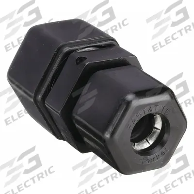 PARKER Compression Fitting Union: 3/8 in OD x 1/4 in OD Size - Polypropylene Compression Tube Fittings