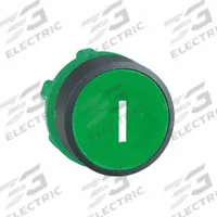 SCHNEIDER Flush Push Button: Green, 22 mm Mounting Size, Non-Metallic, Momentary (MPN ZB5AA331). Key specifications — Brand: SCHNEIDER; Action: Momentary; Legend: I; Series: XB5; Push Button Material Type: Non-Metallic.