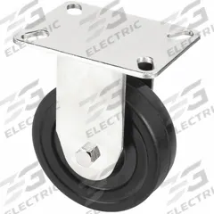 APPROVED VENDOR Plate Caster: Rigid, No Brake, Rubber, 5 in Wheel Dia., 1 1/4 in Wheel Wd, Rigid (MPN 33H921). Key specifications — Brand: APPROVED VENDOR; Wheel/Tread Color: Black; Roll Up: Rigid.