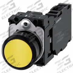 SIEMENS Flush Push Button Operator: Non-Illuminated, Flush Profile, Non-Metallic, 22 mm, 1NO/1NC (MPN 3SU1100-0AB30-1FA0). Key specifications — Brand: SIEMENS; Action: Momentary; Series: 3SU; Push Button Material Type: Non-Metallic.