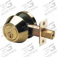 MASTER LOCK Deadbolt Lock: Cylindrical, 1 3/8 in Door Thick - Max, Brass (MPN DS0603KA4S). Key specifications — ADA Compliant: No; Brand: MASTER LOCK; Finish: Bright Brass-Plated, Clear Coated; Keyway Type: SC1; Ligature Resistance: Not Ligature-Resistant.