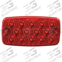 MAXXIMA Stop/Turn/Tail Light: LED, Stop, Turn, and Tail Combo Light, Red, Rectangular, Wire Leads (MPN M42206R). Key specifications — Standards: SAE J1395; Electrical Connection: Wire Leads; Brand: MAXXIMA; Installation Type: Permanent; Lens Color: Red; Mount Type: Screw; Lighting Technology: LED; Light Type: Stop, Turn, and Tail Combination Light.