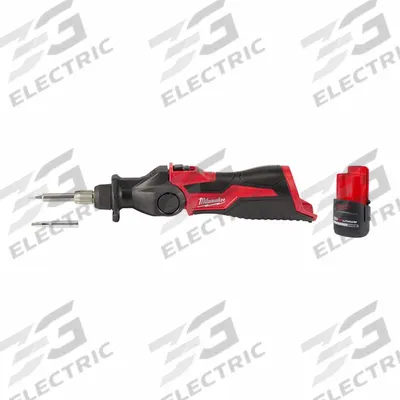MILWAUKEE Soldering Iron Kit: 90 W, 750°F, Chisel/Conical Tip, 0.02 in Tip Wd - High Output Rechargeable Battery-Powered Soldering Irons