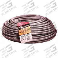 SOUTHWIRE Metal Clad Cable: 12 AWG, 3 Conductors, Copper, 250 ft, Galvanized Steel, Std, THHN (MPN 55275001). Key specifications — Brand: SOUTHWIRE.