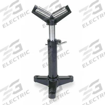 Dayton Material Support Stand: 14 in Overall Wd, 23 in Min. Ht, 37 in Max. Ht - V-Roller Material Support & Transfer Stands