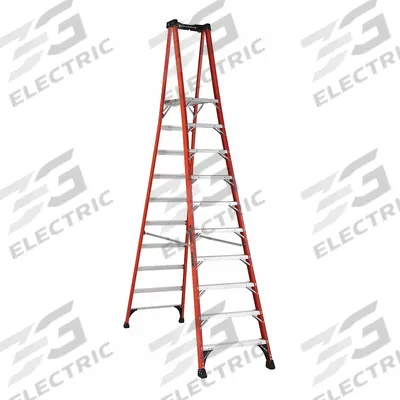 LOUISVILLE LADDER Platform Stepladder: 10 ft Ladder Size, Fiberglass, 375 lb Load Capacity - General Purpose Podium Stepladders
