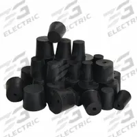 Stopper: Rubber, 16 Stopper Size, 90 mm Bottom Dia, 127 mm Top Dia, 25 mm Overall Ht, Black, 2 Holes (MPN RST16-H2). Key specifications — Brand: UNITED SCIENTIFIC SUPPLIES INC; Color: Black; Stopper Size: 16; Material: Rubber.
