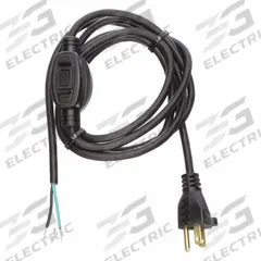 APPROVED VENDOR Power Cord: 8 ft Lg, 3/18, 5-15P Plug, Bare Wire Receptacle, SJT, PVC, 10 A Current (MPN 1VEP4). Key specifications — attr1326987: APPROVED VENDOR; attr1326973: PVC.