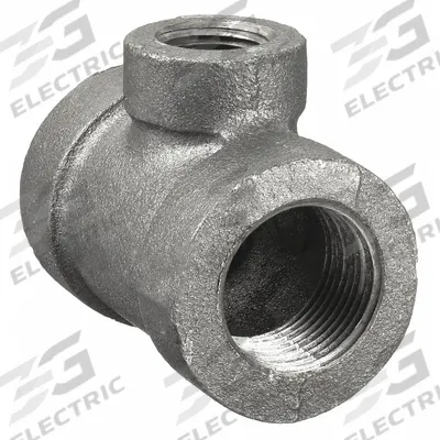 ANVIL Metal Pipe Tee: 1 in x 1 in x 1/2 in, 2,000 psi @ 150°F, Malleable Iron - Threaded High-Pressure Pipe Fittings
