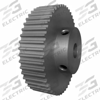 Dayton Timing Pulley: Curvilinear, Fixed, For HTD Timing Belt Section, For 15 mm Belt Wd - HTD Section Fixed-Bore Timing Pulleys with Hub
