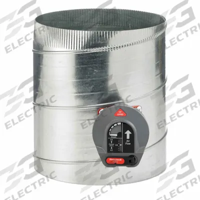 HONEYWELL HOME Round Bypass Zoning Damper,Steel,12" dia: 12 in Duct, 14 in L, Steel Frame - Round Bypass Dampers