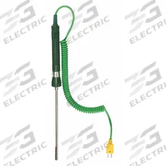 APPROVED VENDOR Air Temperature Probe: -58°F to 1,652°F /-50°C to 900°C, 6.41 in Probe Lg, Type K (MPN 4JPN6). Key specifications — Brand: APPROVED VENDOR; Handle Type: Straight.