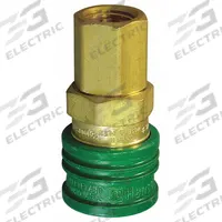 HANSEN Quick Coupler Body: NPTF, 1/4" (MPN GR602). Key specifications — attr1249942: GR602; attr1249951: Female; attr1249952: 1/4 in; attr1249954: NPTF; attr1249956: Sleeve; attr1249944: HANSEN; attr1249945: Green.