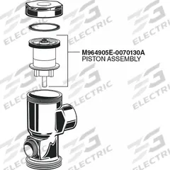 AMERICAN STANDARD Piston Assembly: Urinals, Copper/Metal/Rubber (MPN M964905E-0070130A). Key specifications — Product Type: Piston Assembly; Brand: AMERICAN STANDARD; Compatible Series: Universal; Material: Rubber.