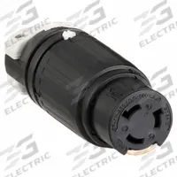 HUBBELL Locking Connector: Non-NEMA, Black/White, 250V DC/600V AC, 50 A Current Rating, 3 Poles (MPN HBL3764C). Key specifications — Brand: HUBBELL.
