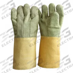 CHICAGO PROTECTIVE APPAREL Knit Gloves: Glove Hand Protection, Uncoated, 600°F Max Temp, PBI, 1 PR (MPN 234-PBI22). Key specifications — Knit Material Color: Brown; Brand: CHICAGO PROTECTIVE APPAREL.