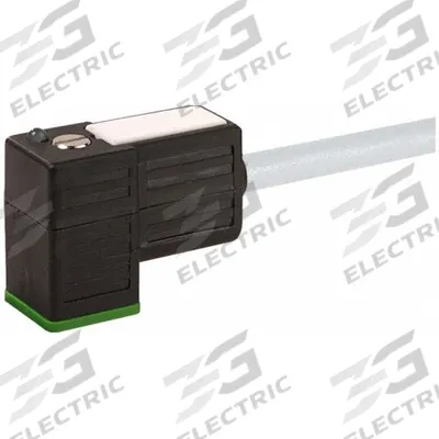 MURRELEKTRONIK Cordset: DIN Form CI Female Right Angle x Bare Wire, 3 m Cable Lg, PVC - DIN Form Industrial C Solenoid Connector Single-Ended Cordsets