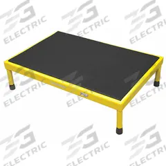 COTTERMAN Work Platform: 14 in Platform Ht - Max, 19 in Platform Wd, 36 in Platform Dp, Steel, 14 in (MPN 1AWP1936A8 A9-14 B1 C2 P1). Key specifications — Brand: COTTERMAN; Color: Yellow; Tread Type: Antifatigue Mat.
