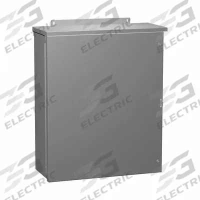 HAMMOND Enclosure: Galvanized Steel, 18 in x 18 in x 10 in, 3R, Solid Cover, Hinged - Steel Enclosures with Hinged Covers