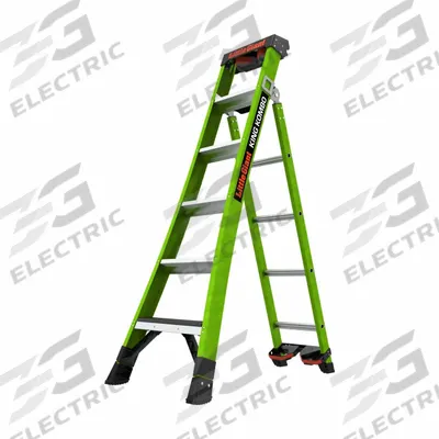 LITTLE GIANT Combination Ladder: 3 Configurations, Fiberglass, 375 lb Load Capacity - Leaning & Extending Multifunction Ladders