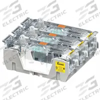BUSSMANN Fuse Block: Open Block Design, 3 Pole, 250 V AC, Box Lug, Non-Indicating (MPN RM25600-3CR). Key specifications — Brand: BUSSMANN.
