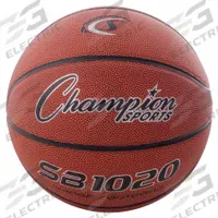 CHAMPION SPORTS Basketball: 29 1/2 in Circumference, NCAA/NFHS, Composite, Brown, Basketball (MPN SB1020). Key specifications — attr985526: CHAMPION SPORTS; attr985550: Composite; attr985530: NFHS; attr985543: Brown; attr1031786: Basketball.