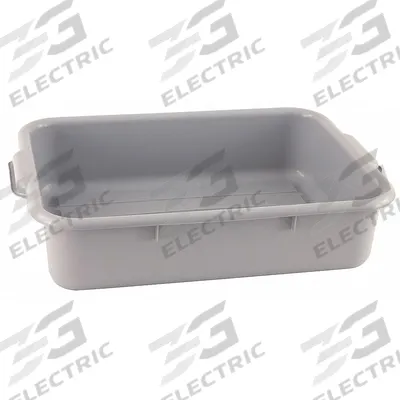 CRESTWARE Bus Tub: Gray, 7 in Overall Ht, 16 in Overall Wd, 22 1/2 in Overall Lg - Bus Tubs