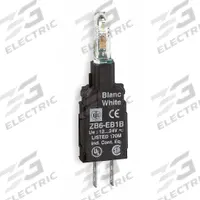 SCHNEIDER ELECTRIC Lamp Module: 16 mm Size, Yellow, LED, 24 V AC Rating, No Transformer (MPN ZB6EB5B). Key specifications — Compatible Operator: Selector Switch; Compatible with Series: XB6; Terminal Connection Type: Slip On; Brand: SCHNEIDER; Manufacturer Part Number: ZB6EB5B; Includes Bulb: Bulb Included.